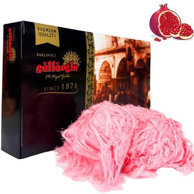 Gulluoglu Candy Floss pomegranate (Pimaniye), Luxury Turkish Cotton Candy, Special Halva Candy 0.55lb (Pomegranate)