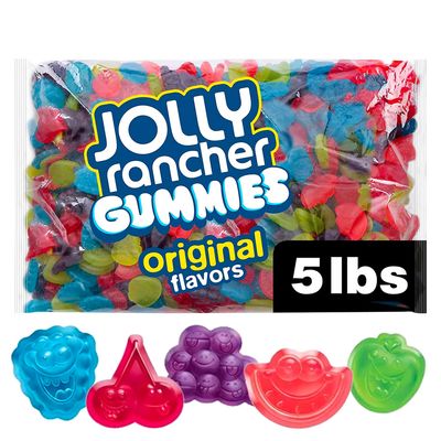 Jolly Ranchr Gummies Original Flavors 5 Pounds - Naturally Artificially Flavored Candy - Soft Chewy Gummies - Ideal for Sharing with Family and Friends - Office, Candy Buffet