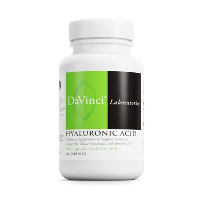 DaVinci Labs Hyaluronic Acid - Dietary Supplement to Support Joint, Cartilage and Skin Health - With Hyaluronic Acid, Sunflower Lecithin and Salvia Hispanica Powder - Gluten-Free - 60 Vegetarian Caps