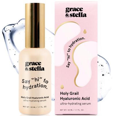 grace stella Award Winning Hyaluronic Acid Serum (50ml1.7 fl oz) Hydrating Hyaluronic Acid Serum for Face - Acido Hialuronico for Women - Remove Fine Lines, Wrinkles, Anti Aging - Vegan Skincare