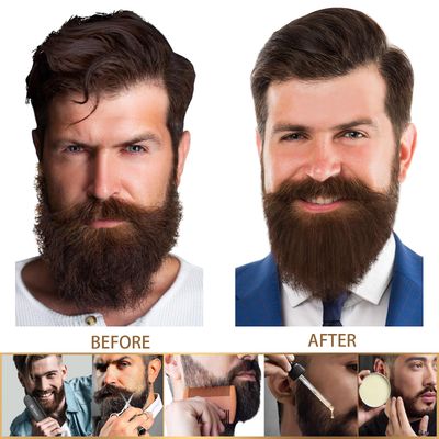 Beard Straightener Kit wBeard Straightener, Beard Balm, Beard Growth Oil, Beard Styling Comb Scissors, Upgraded 5-in-1 Beard Straightening, Unique Stocking Stuffer Gifts for Friend, Father Him
