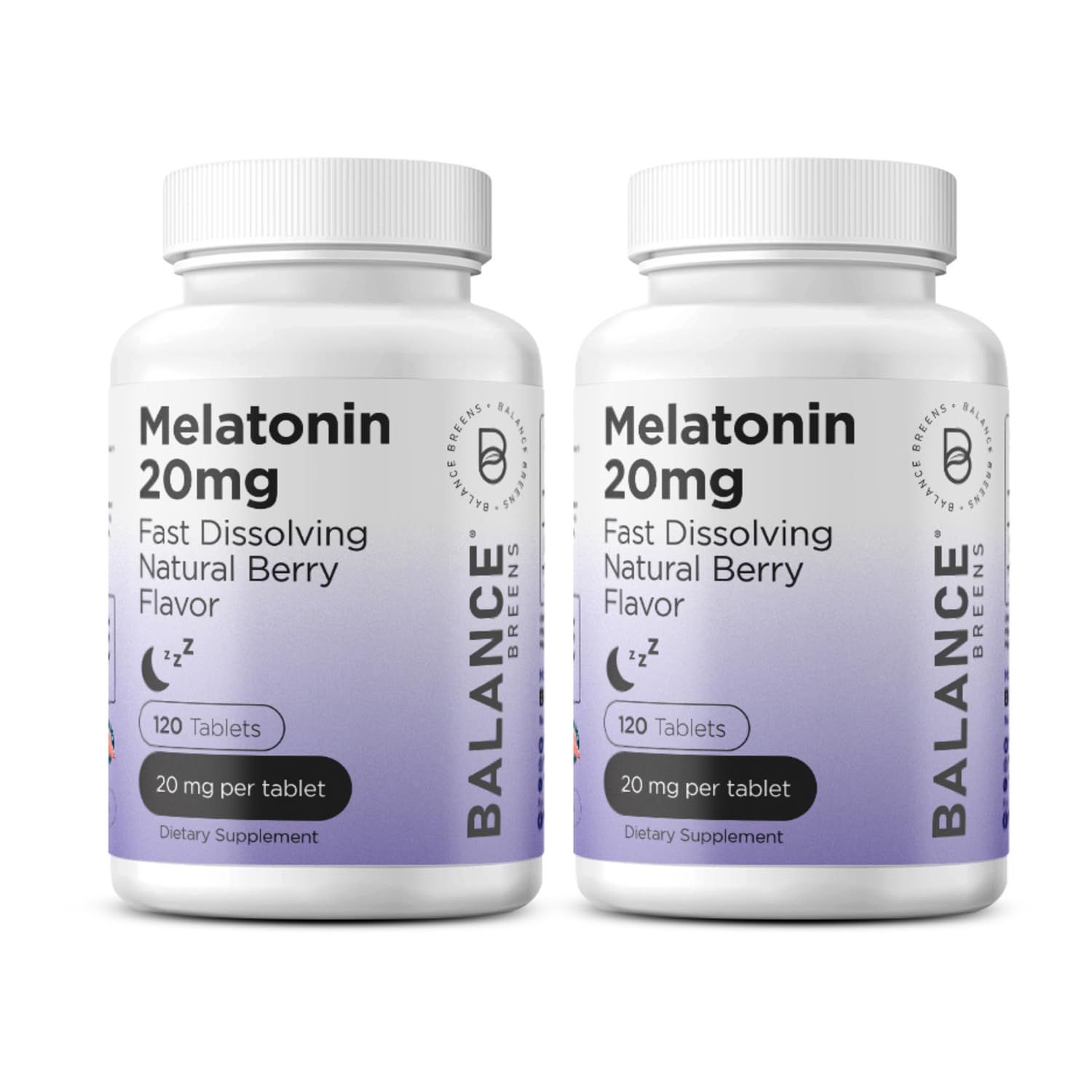 Melatonin 20mg Fast-Dissolve, 120 Tablets - Natural Sleep Aid for Restful Nights, Drug-Free Support for Relaxation and Tranquility