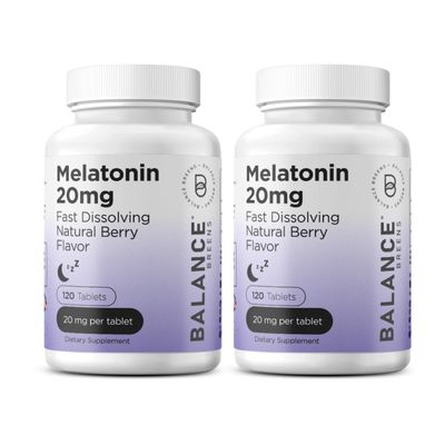 Melatonin 20mg Fast-Dissolve, 120 Tablets - Natural Sleep Aid for Restful Nights, Drug-Free Support for Relaxation and Tranquility