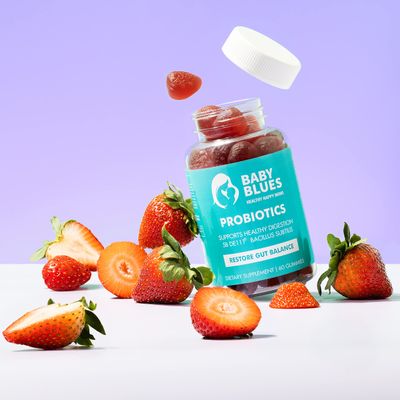 Baby Blues: Organic Probiotic Gummy Vitamins for Moms - Strawberry - 5 Billion CFU