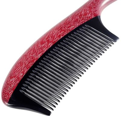 Onedor 100 Handmade Natural Violet Sandalwood With Buffalo Horn Hair Combs - Anti-Static Sandalwood Scent Natural Hair Detangler Wooden Combs (Round Handle Fine Tooth)