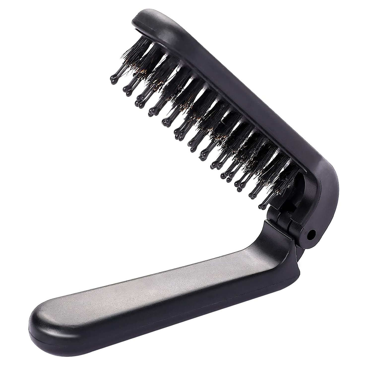 Travel Folding Hair Comb, Portable Boar Bristles Detangling Brush Collapsable Pocket Hair Styling Tool for Women and Men