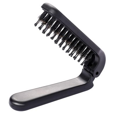 Travel Folding Hair Comb, Portable Boar Bristles Detangling Brush Collapsable Pocket Hair Styling Tool for Women and Men