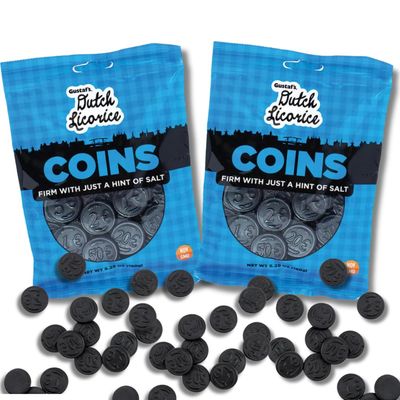 Gustaf&#39;s Dutch Licorice Coins 5.29 oz - Pack of 2 by Lyza&#39;s Sweets Treats