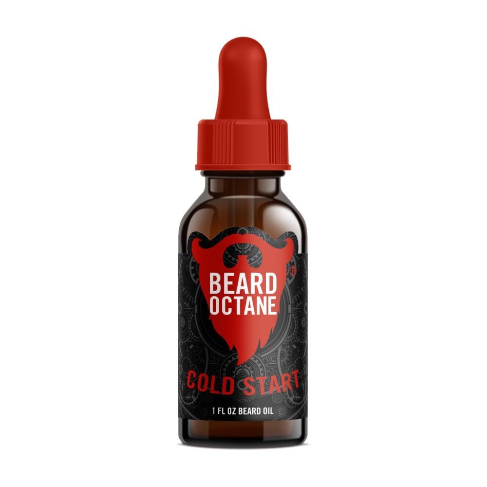 Beard Octane: Cold Start - Natural Beard Oil wArgan Oil - 1 Oz - Healthy Softer Beards - Made in USA - Premium Handcrafted Beard Care