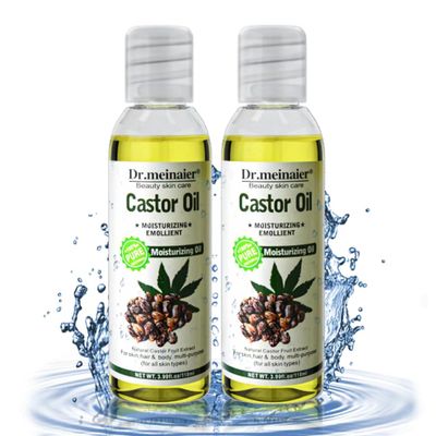DR MEINAIER All-Natural Castor Oil - Cold-Pressed Unrefined, Hexane-Free - Promotes Healthy Hair, Skin and Nails - For Eyelash and a Thicker, Fuller Beard,4 OZ (Pack of 2) (2)