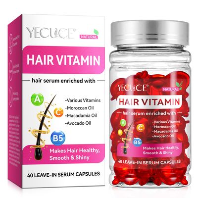 Hair Treatment Serum,Hair Capsules for Hair Growth and Moisturizing with Vitamin A C E Pro B5, Conditioner for Women Men 40P