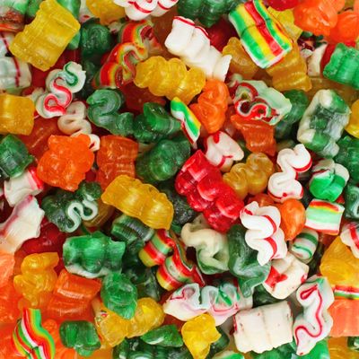Old Fashion Hard Christmas Ribbon Candy Bulk - Thin Baby Christmas Ribbon Confections - Old Fashioned Assorted Mini Holiday Hard Rib Candy - by Queen City Candy Cave (14 oz)