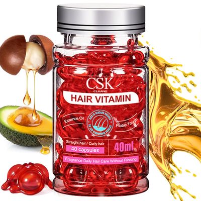 Hair Treatment Serum Hair capsule- No Rinse with Argan Macadamia Avocado Oils - Vitamins A C E Pro B5 Hair Conditioner Serum, Red