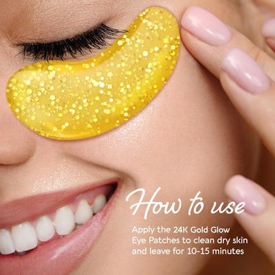 MAREE 24k Gold Under Eye Gels for Puffy Eyes and Dark Circles - Collagen Hyaluronic Acid Skincare Gel Pads, Puffiness Treatment - Undereye Mask Patches