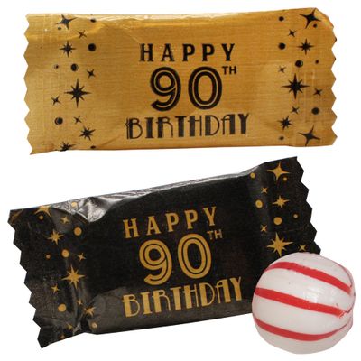 Wrapped 90th Birthday Peppermint Balls For Parties-100 Count-Happy Birthday Hard Candy-Perfect for The Big Milestone Celebration