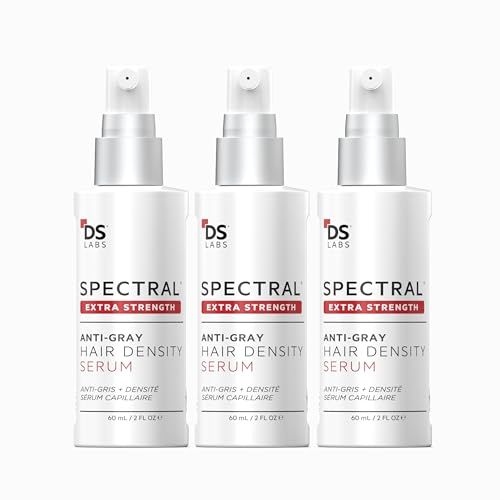 DS Labs Spectral Extra Strength - Formerly Spectral.DNC-S, Supports Hair Density, Anti-Gray, Thickening, Strengthening, Color Restorer for Men and Women, 60mL, (3 Pack)- Packaging May Vary