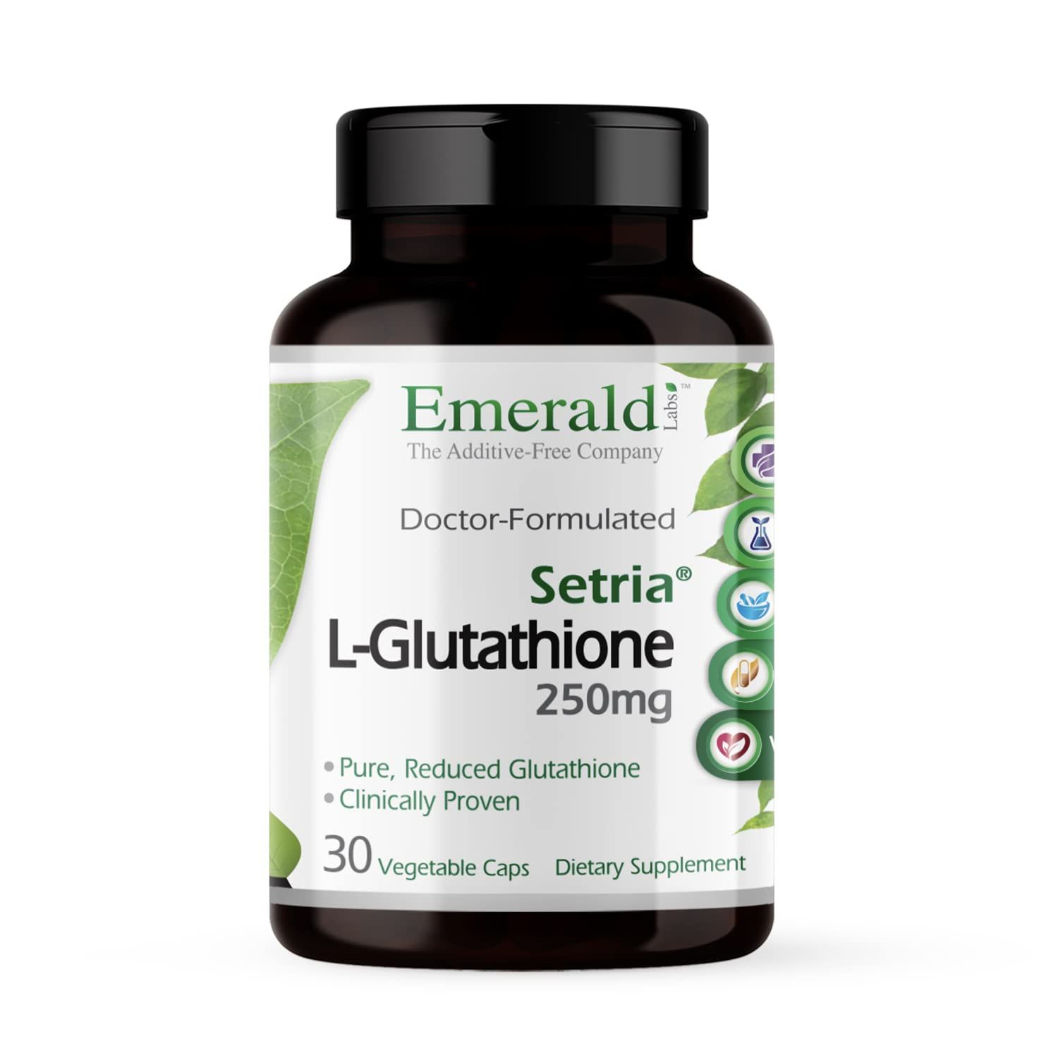 EMERALD LABS Setria L-Glutathione - Powerful Glutathione Supplement - Offers Liver Immunity Support - Gluten-Free - 30 Vegetable Capsules