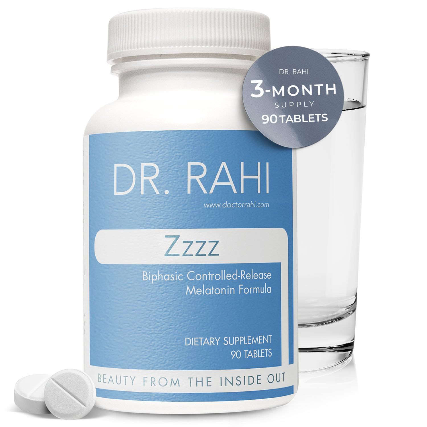 Dr. Rahi Melatonin 5mg with Calcium and B6 Sleep Support Supplement, Made in USA, Melatonin 5 mg Tablets for Deep Sleep, Calm Sleep, Relaxing Sleep, Natural Sleep Aid for Adults, Zzzz - Melatonin