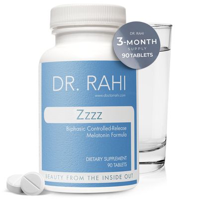 Dr. Rahi Melatonin 5mg with Calcium and B6 Sleep Support Supplement, Made in USA, Melatonin 5 mg Tablets for Deep Sleep, Calm Sleep, Relaxing Sleep, Natural Sleep Aid for Adults, Zzzz - Melatonin
