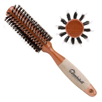 Bombshell Birch Wood Round Brush - 2&quot; Hair Brush for Styling, Blow Out, and Curling with Natural Boar Bristle and Nylon, Sustainable Material, Eco Friendly, Unisex