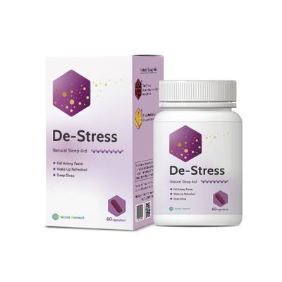 Natural Sleep Mood Support for Adults Melatonin-Free Calming Aid with Postbiotics, Tart Cherry Collagen Gut Skin Health Supplement 60 Capsules