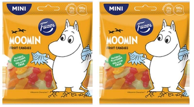 Fazer Moomin Fruit Sweets Gummy 2 Packs of 80g 2.8 oz