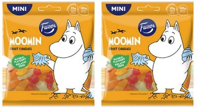 Fazer Moomin Fruit Sweets Gummy 2 Packs of 80g 2.8 oz