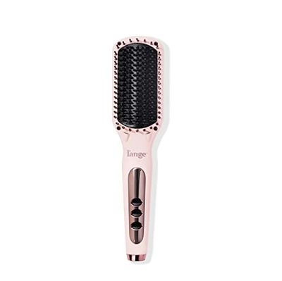 L&#39;ANGE HAIR Le Vite Straightening Brush Heated Straightener Flat Iron for Smooth, Anti Frizz Hair Dual-Voltage Electric Brush Straightener Hot Brush for Styling