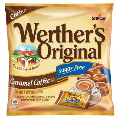 Werther&#39;s Original Hard Sugar Free Caramel Coffee Candy, 2.75 Oz Bags (Pack of 12)