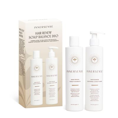 INNERSENSE Organic Beauty - Hair Renew Scalp Balance Duo Hairbath (10 fl oz) Conditioner (10 fl oz) Non-Toxic, Cruelty-Free, Clean Haircare