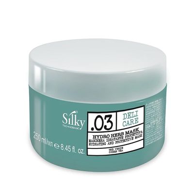 Silky Technobasic .03 Hydro Herb Hair Mask-Organic Hair Mask for Dry Hair-Hydrating Hair Mask with Green Tea Extracts for Hair Repair, Strength and Shine-Cruelty Free Hair Mask for Frizzy Hair 250ml