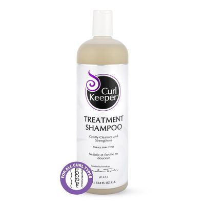 Curl Keeper Treatment Shampoo for Curly Hair, 33.8 Fl Oz - Daily Hair Shampoo Gently Cleanses Strengthens All Curl Types - Rebuilds Restores Damaged Hair - Water Based Sulfate Free Shampoo