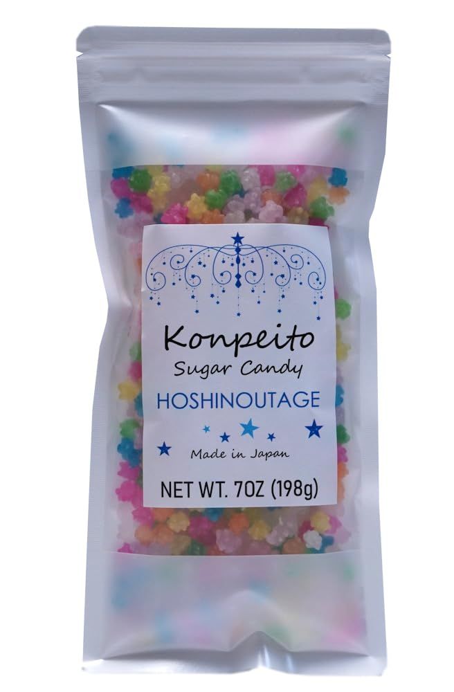 HOSHINOUTAGE Konpeito Japanese Star Sugar Candy 7oz 198g (Nanairo)