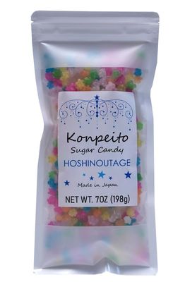 HOSHINOUTAGE Konpeito Japanese Star Sugar Candy 7oz 198g (Nanairo)