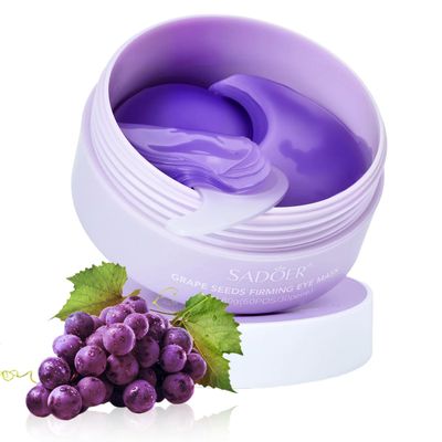 ZIYUEMAKUN Under Eye PatchesNatural Hydrating Eye Patches with Grape Extracts to Relieve Puffy Eyes Dark Circles (60 Pcs), Rich in Collagen for Anti-wrinkle, Fine Line Reduction Moisturization