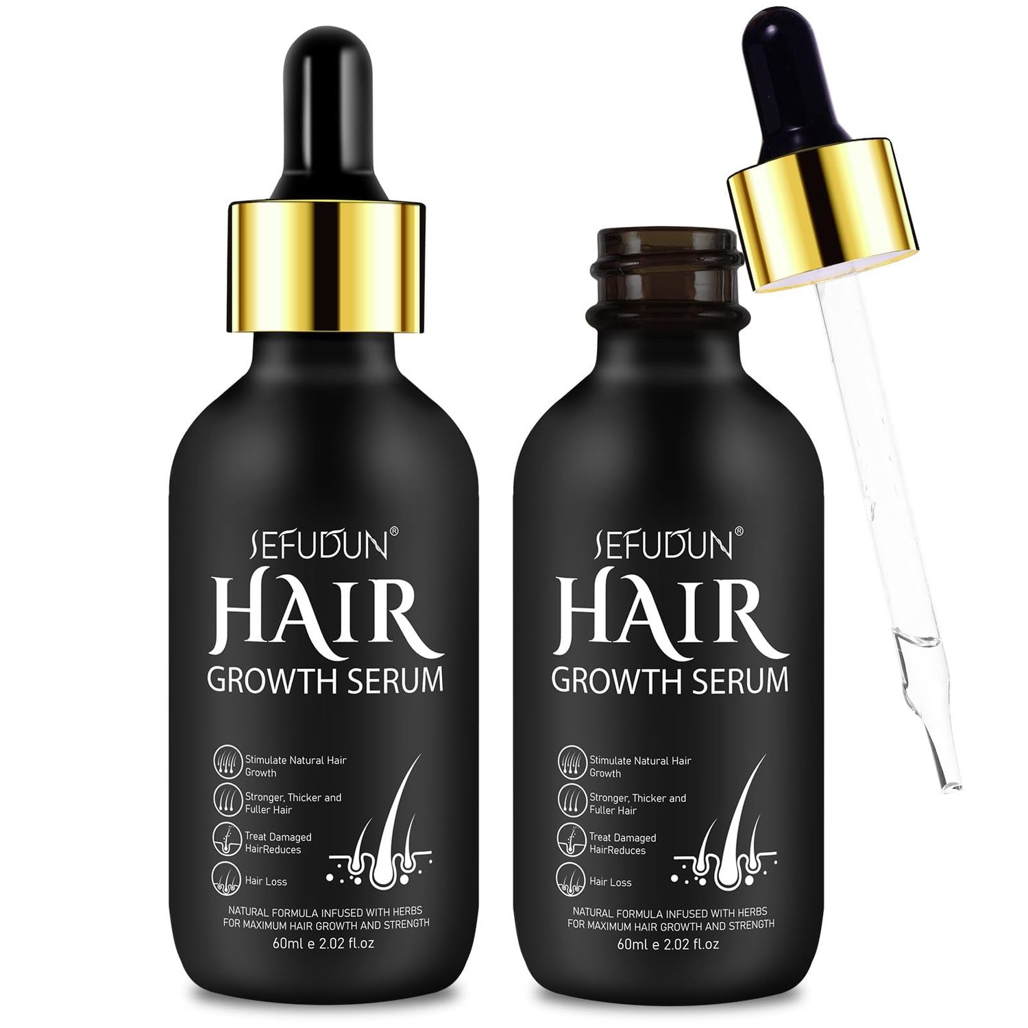 5 Minoxidil for Men and Women Hair Growth Oil - Thicker, Fuller Hair Treatment with Biotin, Topical Scalp Solution for Hair Loss Thinning,2.02 oz