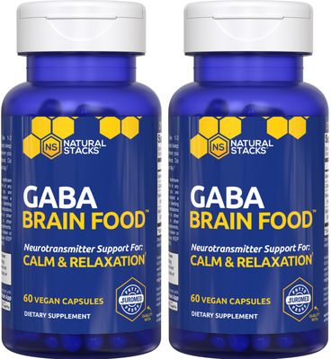 GABA Brain Food - GABA Supplement with L-Citrulline Grape Seed Extract - Supports Calm Relaxation - Nighttime Sleep Aid - Supports Production of Gamma Aminobutyric Acid - 120 L-Citrulline Capsules