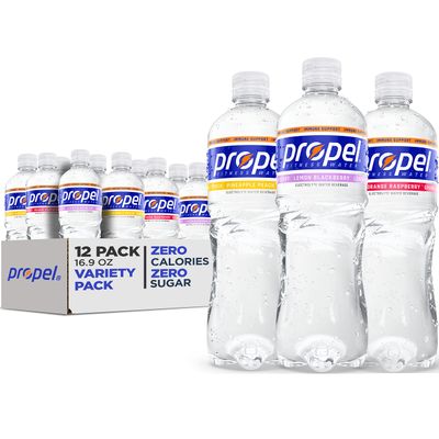 Propel Immune Support with Vitamin C Zinc, 3 Flavor Variety Pack, 16 Fl Oz (Pack of 12)