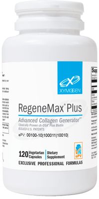 XYMOGEN RegeneMax Plus - Advanced Collagen Supplements with Biotin Clinically Tested ch-OSA - Supports Skin, Hair, Nails Bone Health - Collagen for Women Men (120 Capsules)