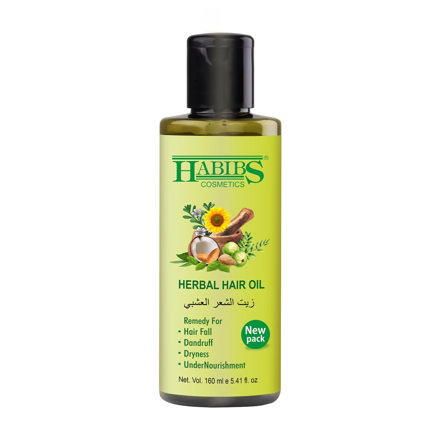 Habibs Herbal Hair oil For Strong, Long and Thick hair Nourishes Scalp Controls Hair Fall, Strengthens Hair Promotes Hair Growth Paraben Silicone-Free Suitable For All Hair Types 160 ML Pack of 1