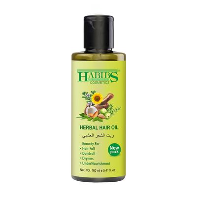 Habibs Herbal Hair oil For Strong, Long and Thick hair Nourishes Scalp Controls Hair Fall, Strengthens Hair Promotes Hair Growth Paraben Silicone-Free Suitable For All Hair Types 160 ML Pack of 1