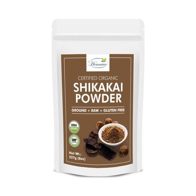 hennaco Organic Shikakai Powder - 227 Grams (8 Oz) Acacia concinna Powder, Natural Hair Cleansing Conditioning - Organic Hair Wash Powder, Shikakai Powder for Hair
