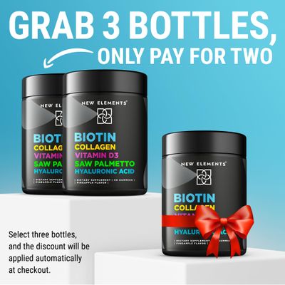 Biotin Gummies with Collagen Vitamin D3 Saw Palmetto Hyaluronic Acid for Hair Skin and Nails, Hair Growth Supplement for Men Women Non-GMO Gluten-Free Natural Pineapple Flavor