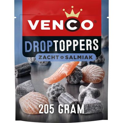 Venco Droptoppers Zacht Salmiak I Soft Liquorice and Salmiac I 205 g 7.23 ounce