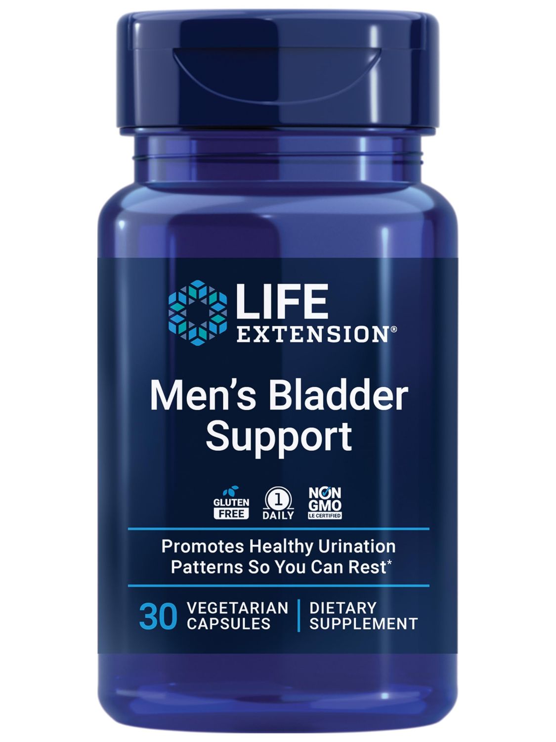 Life Extension Men&#39;s Bladder Support, melatonin, beta-sitosterol, lycopene, Nighttime Urination, Sleep Patterns, Prostate Health, Bladder Support, Gluten Free, Non-GMO, Vegetarian, 30 Capsules