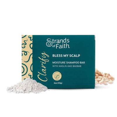 Strands of Faith Clarify Non-Stripping Moisturizing Shampoo Bar Infused with Natural Ingredients Give Your Strands the Deep Cleanse Perfect for Locs and Dry Hair 4 Oz (Shampoo Bar)