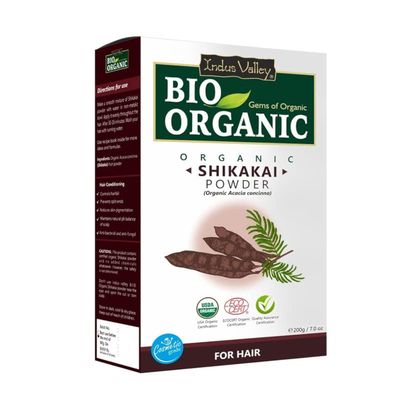 INDUS VALLEY Bio Organic Organic Shikakai Powder for Hair Care (200 gm), Natural Hair Cleanser Conditioner, Pure Acacia concinna Powder, Natural Hair Wash Powder