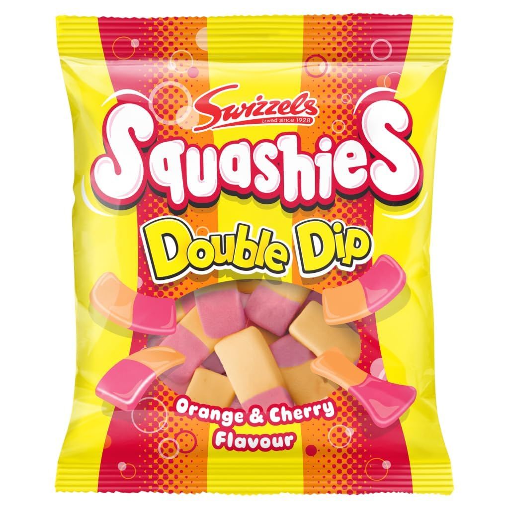 Swizzels Squashies Double Dip Orange Cherry Flavour 120g