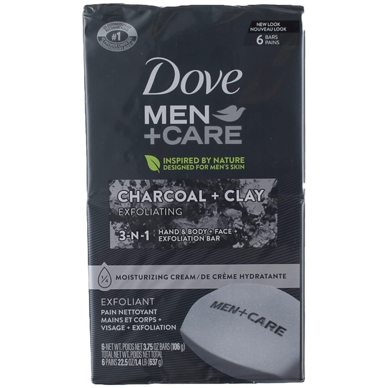 Dove MenCare Elements Body and Face Bar Charcoal Clay 4 oz 6 Bars