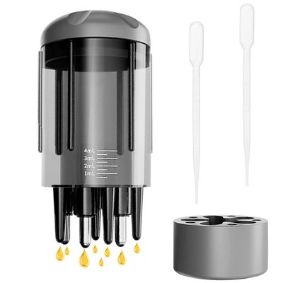 Comblor Scalp applicatorHead Massager with Applicator Bottle,Ideal for Applying Hair Growth Serum or Essential Oils, Stimulates Scalp for Hair Growth (Black)